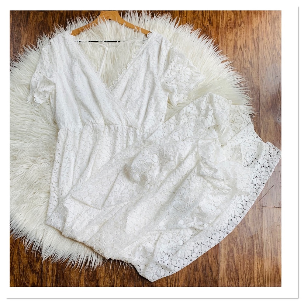 Baltic Born Venice Lace Dress White Floral Lace Size Extra Large New With Tags
